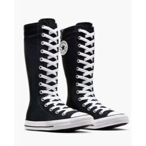 Converse Kids Size 1 Shoes NEW Knee High Chuck Taylor All Star XHi Black Zip Up